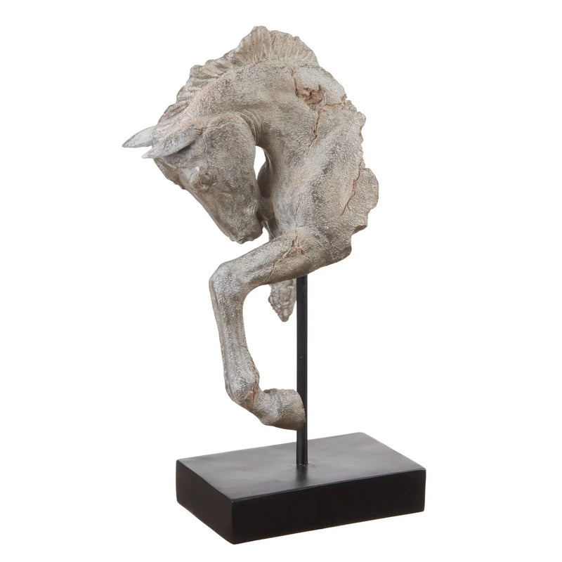 L'Oca Nera Scultura Decorativa Cavallo In resina - Finitura Effetto Pietra