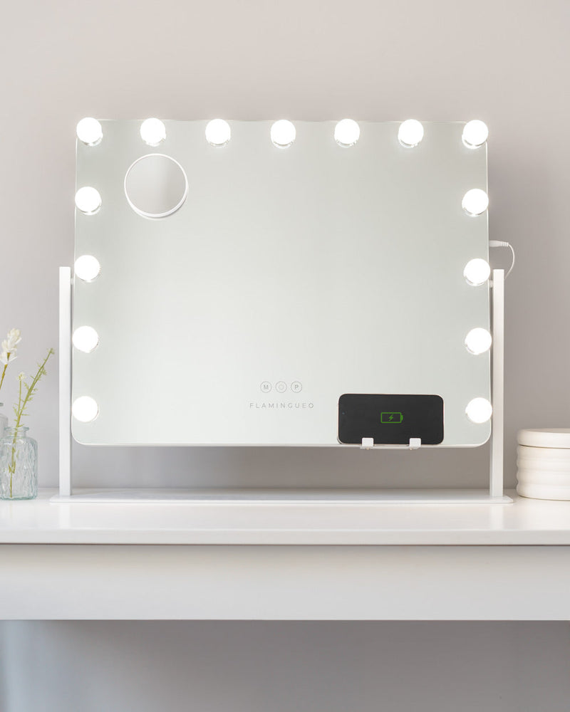Flamingueo Specchio Trucco Lily con Luci LED da appoggio