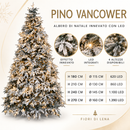 Fiori di Lena | Albero di Natale Innevato Pino Vancower con LED – 4 Altezze