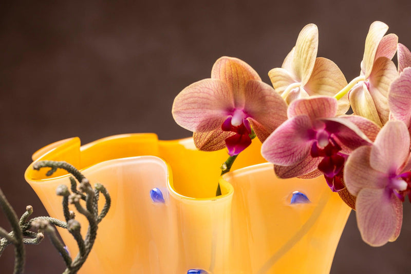 Vaso Centrotavola Ariette in vetro pasta colore soffiato a bocca Galbiati Milano