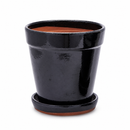 EDG Enzo De Gasperi | Vaso Svasato Glaze in Ceramica Smaltata con Sottovaso – 2 Dimensioni e Colori
