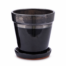 EDG Enzo De Gasperi | Vaso Svasato Glaze in Ceramica Smaltata con Sottovaso – 2 Dimensioni e Colori