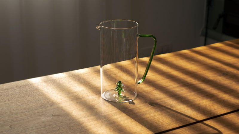 WD Lifestyle | Caraffa in vetro borosilicato con decoro di Albero in vetro Natale 2025