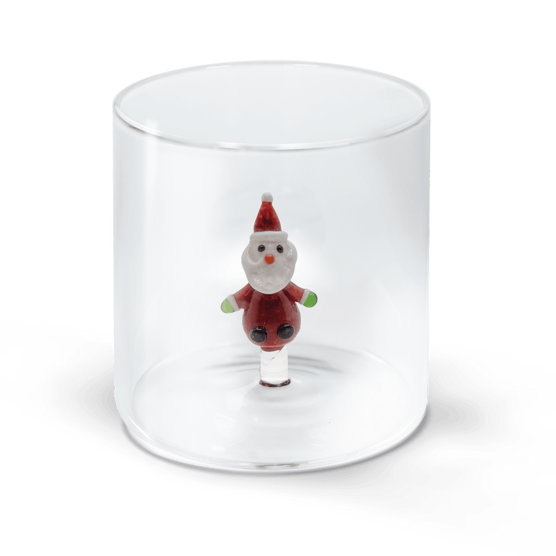 WD Lifestyle Bicchiere in vetro borosilicato capacità 250 ml. decoro NATALE 2024