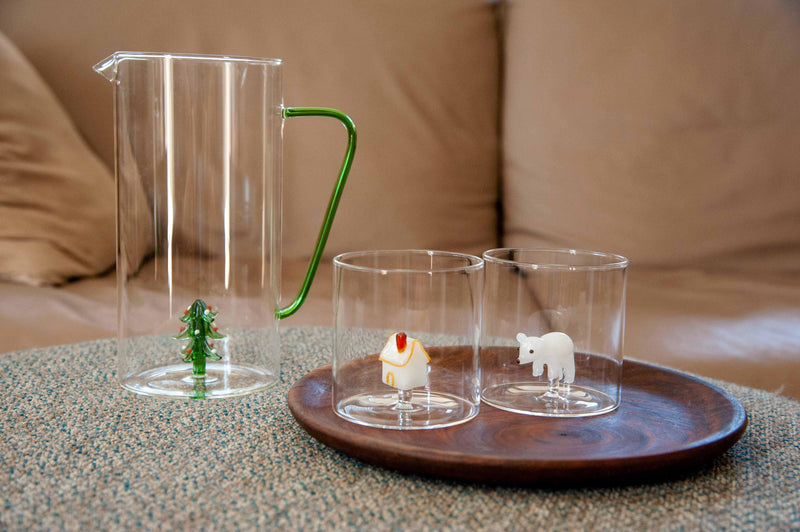 WD Lifestyle Bicchiere in vetro borosilicato capacità 250 ml. decoro NATALE 2024