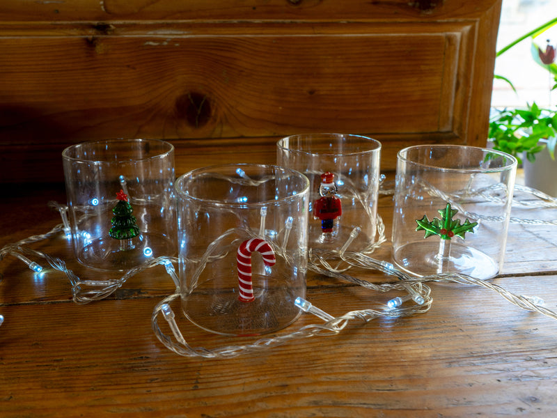 WD Lifestyle | Bicchiere in vetro borosilicato con decorazione interna Natale 2025
