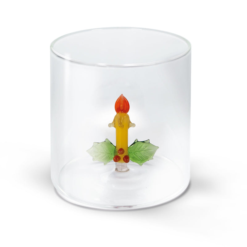 WD Lifestyle | Bicchiere in vetro borosilicato con decorazione interna Natale 2025