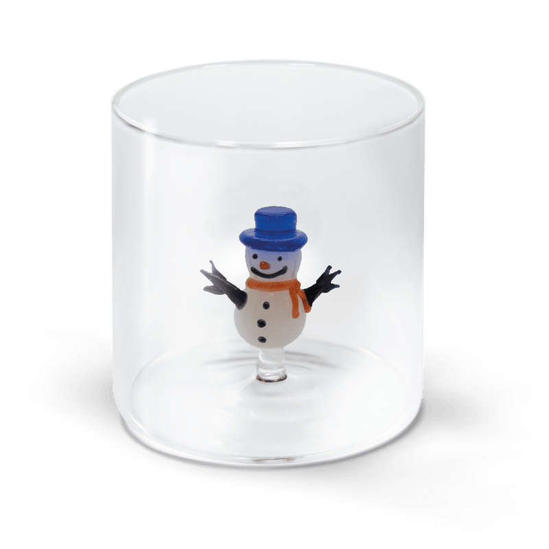 WD Lifestyle Bicchiere in vetro borosilicato capacità 250 ml. decoro NATALE 2024