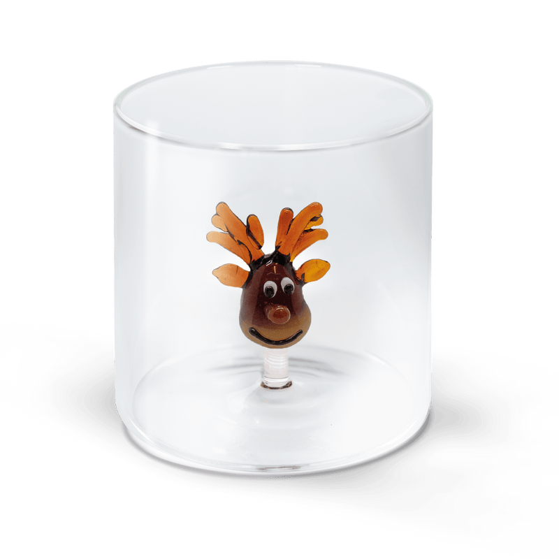 WD Lifestyle Bicchiere in vetro borosilicato capacità 250 ml. decoro NATALE 2024