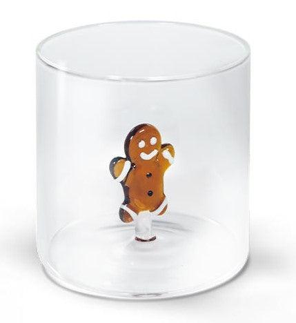 WD Lifestyle Bicchiere in vetro borosilicato capacità 250 ml. decoro NATALE 2024