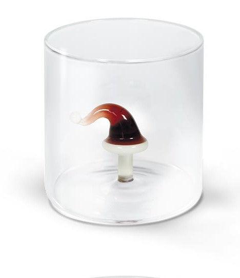WD Lifestyle Bicchiere in vetro borosilicato capacità 250 ml. decoro NATALE 2024