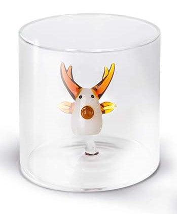 WD Lifestyle Bicchiere in vetro borosilicato capacità 250 ml. decoro NATALE 2024