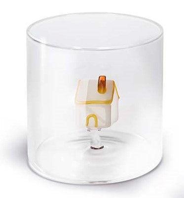 WD Lifestyle Bicchiere in vetro borosilicato capacità 250 ml. decoro NATALE 2024