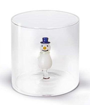 WD Lifestyle Bicchiere in vetro borosilicato capacità 250 ml. decoro NATALE 2024