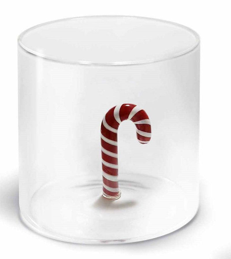 WD Lifestyle Bicchiere in vetro borosilicato capacità 250 ml. decoro NATALE 2024