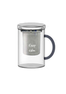 Tisaniera in vetro borosilicato con manico colorato e scritta WD Lifestyle