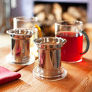 Tisaniera in vetro borosilicato con manico colorato e scritta WD Lifestyle