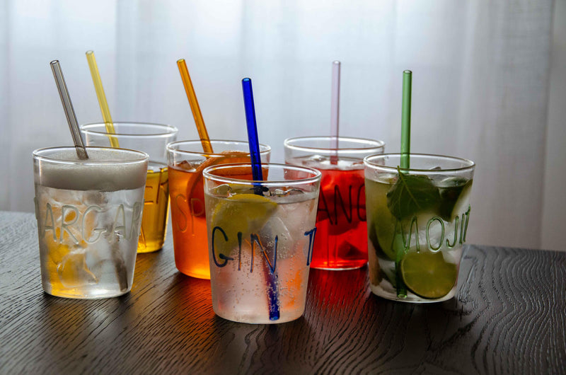 Set 6 cannucce riutilizzabili colorate in vetro borosilicato WD Lifestyle