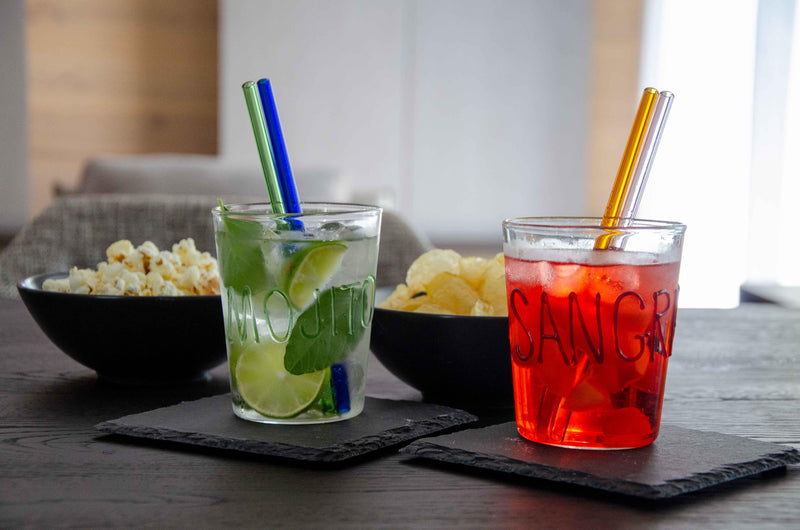 Set 6 cannucce riutilizzabili colorate in vetro borosilicato WD Lifestyle