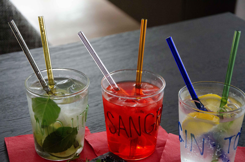 Set 6 cannucce riutilizzabili colorate in vetro borosilicato WD Lifestyle