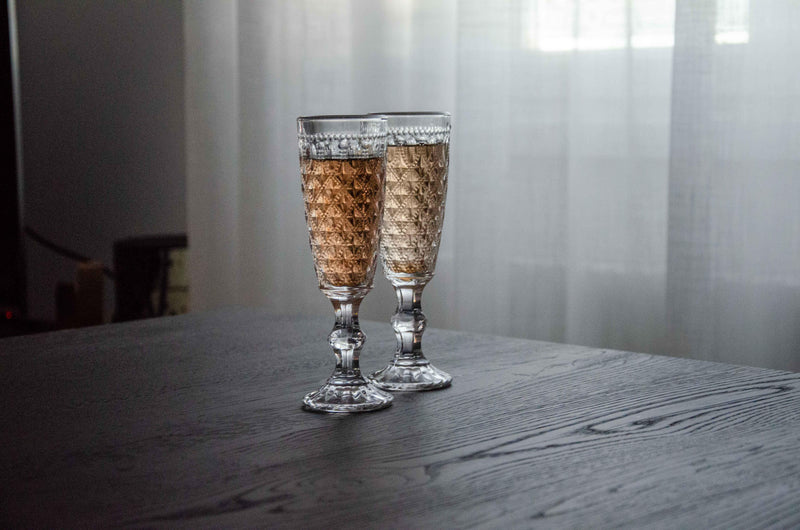 Set 4 flûte in vetro con decoro in rilievo WD Lifestyle