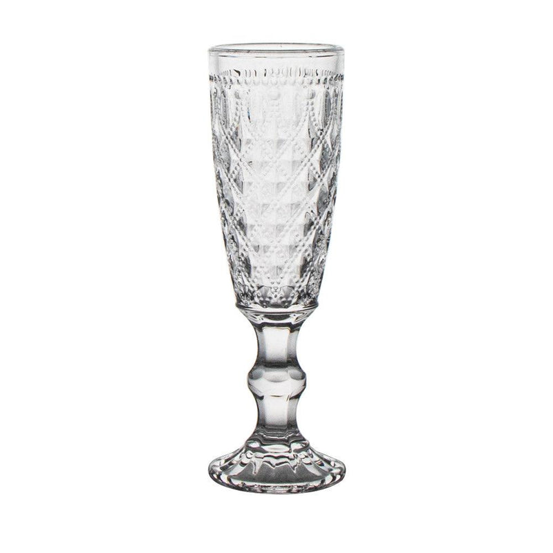 Set 4 flûte in vetro con decoro in rilievo WD Lifestyle
