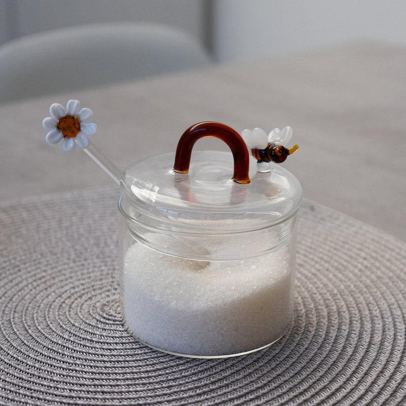 Zuccheriera in vetro borosilicato con decori e cucchiaino Monterey WD Lifestyle