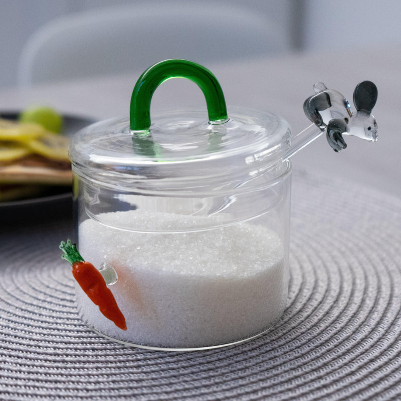 Zuccheriera in vetro borosilicato con decori e cucchiaino Monterey WD Lifestyle