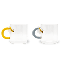 Set 2 pz. tazzine da caffè in borosilicato con decori e manico colorato Monterey WD Lifestyle