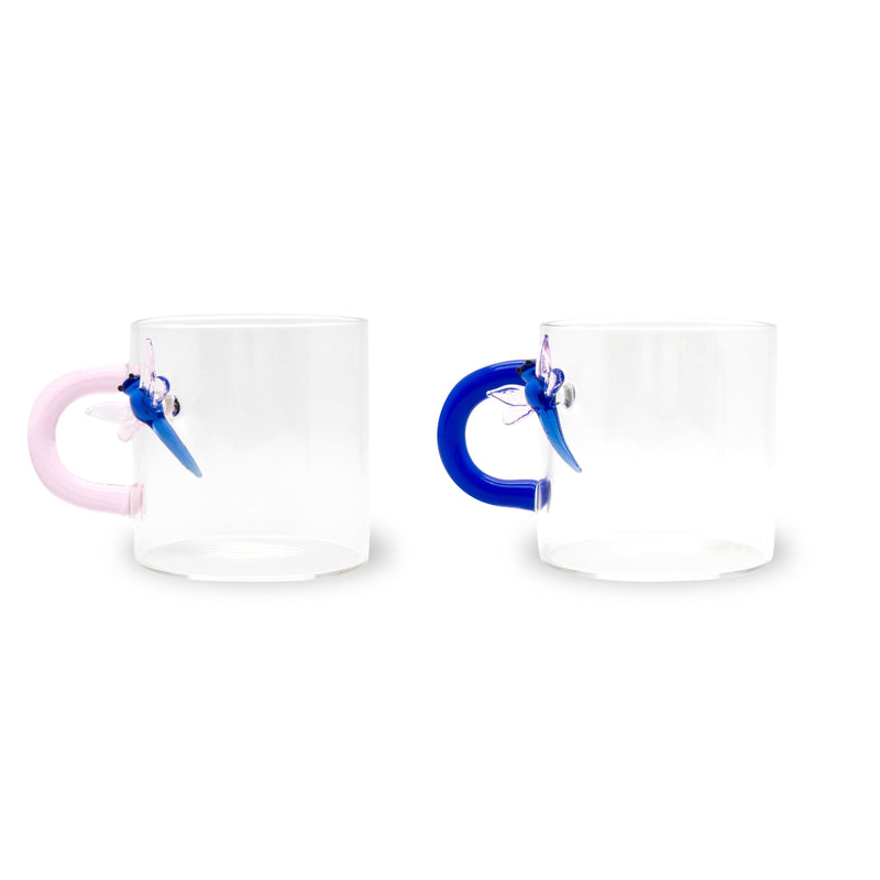 Set 2 pz. tazzine da caffè in borosilicato con decori e manico colorato Monterey WD Lifestyle