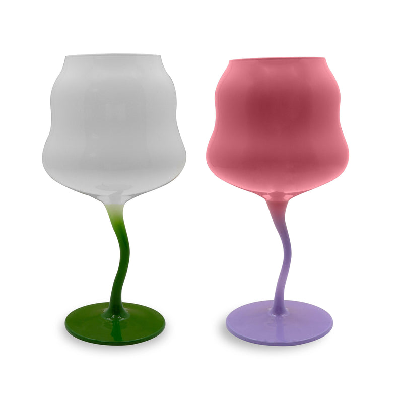calici colorati bianco e rosa