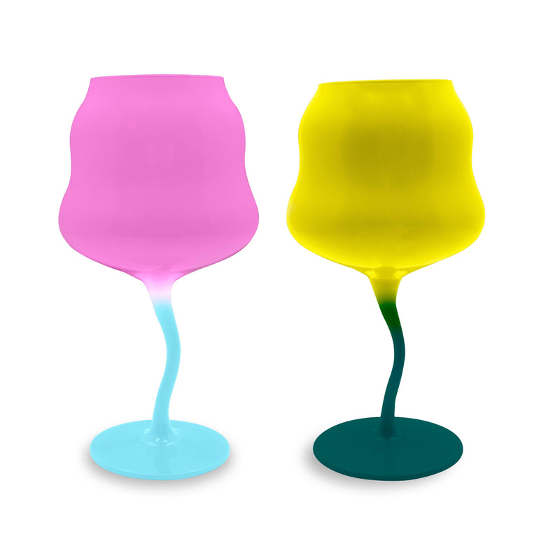 Calici colorati rosa e giallo