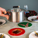 WD Lifestyle | Sottopentola in ceramica con decoro personalizzato Mykonos Line Natale 2025