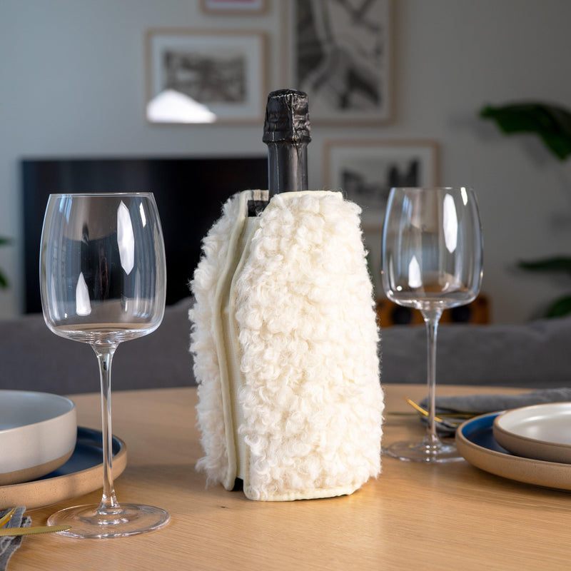 WD Lifestyle Glacette raffredda Bottiglia con Eco Pelliccia decorativa Napa Line Natale 2024