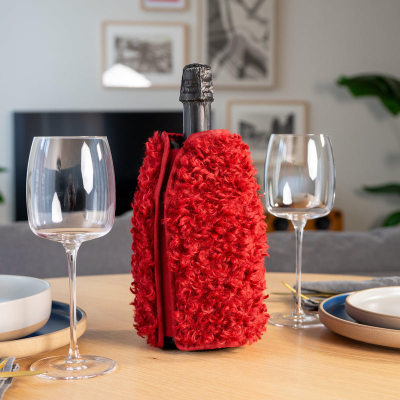 WD Lifestyle Glacette raffredda Bottiglia con Eco Pelliccia decorativa Napa Line Natale 2024