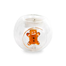 WD Lifestyle | Porta tealight in vetro borosilicato con decorazione Natalizia - Natale 2025