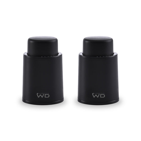 WD Lifestyle | Set 2 Pz Tappi ermetici per vino con sistema di sottovuoto