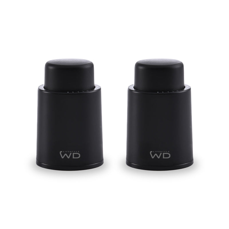 WD Lifestyle | Set 2 Pz Tappi ermetici per vino con sistema di sottovuoto