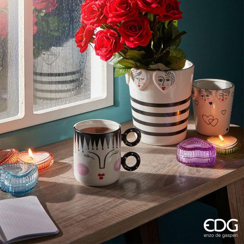 Candela Cuore Kit 4 pz. H 4 cm. Ø 9 cm. EDG Enzo De Gasperi