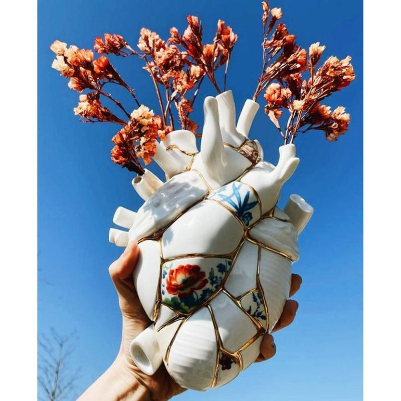 Vaso in Porcellana Love in Bloom Kintsug Seletti