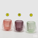 Portacandela  in vetro Righe Svasato EDG Enzo De Gasperi