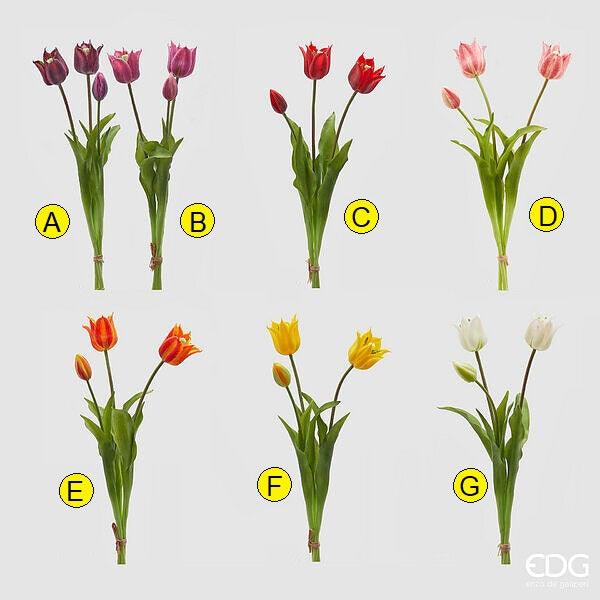 Fiore Artificiale Tulipano Olis con 3 Boccioli EDG Enzo De Gasperi