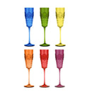 Set 6 pz. Calice Flute champagne trasparente colorato assortito Baroque & Rock Baci Milano