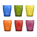 Baci Milano Set 6 pz. Bicchieri acqua trasparente colorati assortiti Baroque & Rock