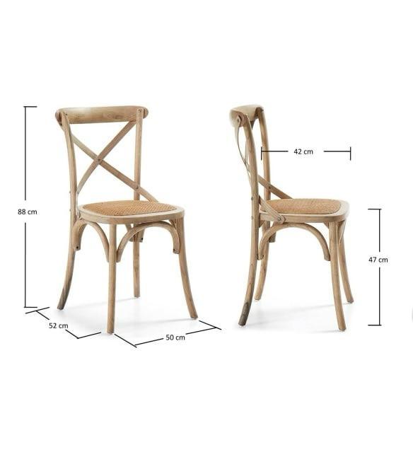 Set 2 pz. Sedia Tropea impilabile in legno naturale Dialma Brown