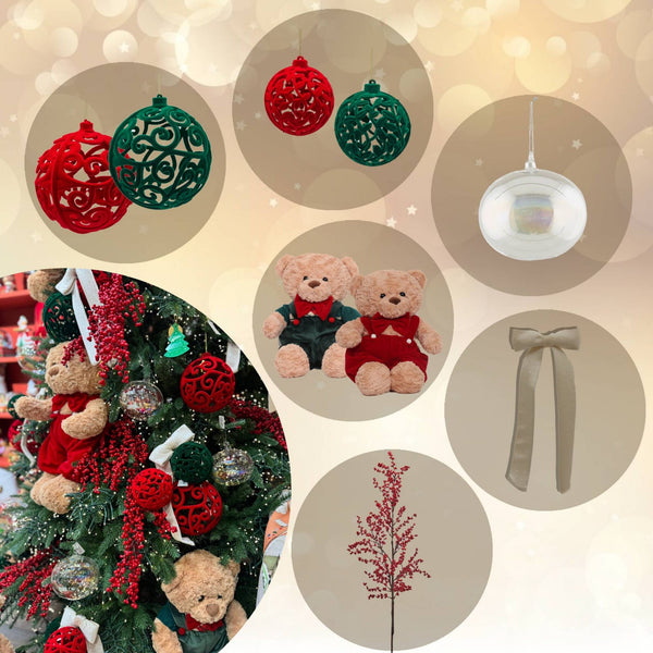 🎄 EDG / Fiori di Lena – Pacchetto Natalizio Teddy & Decorazioni Premium