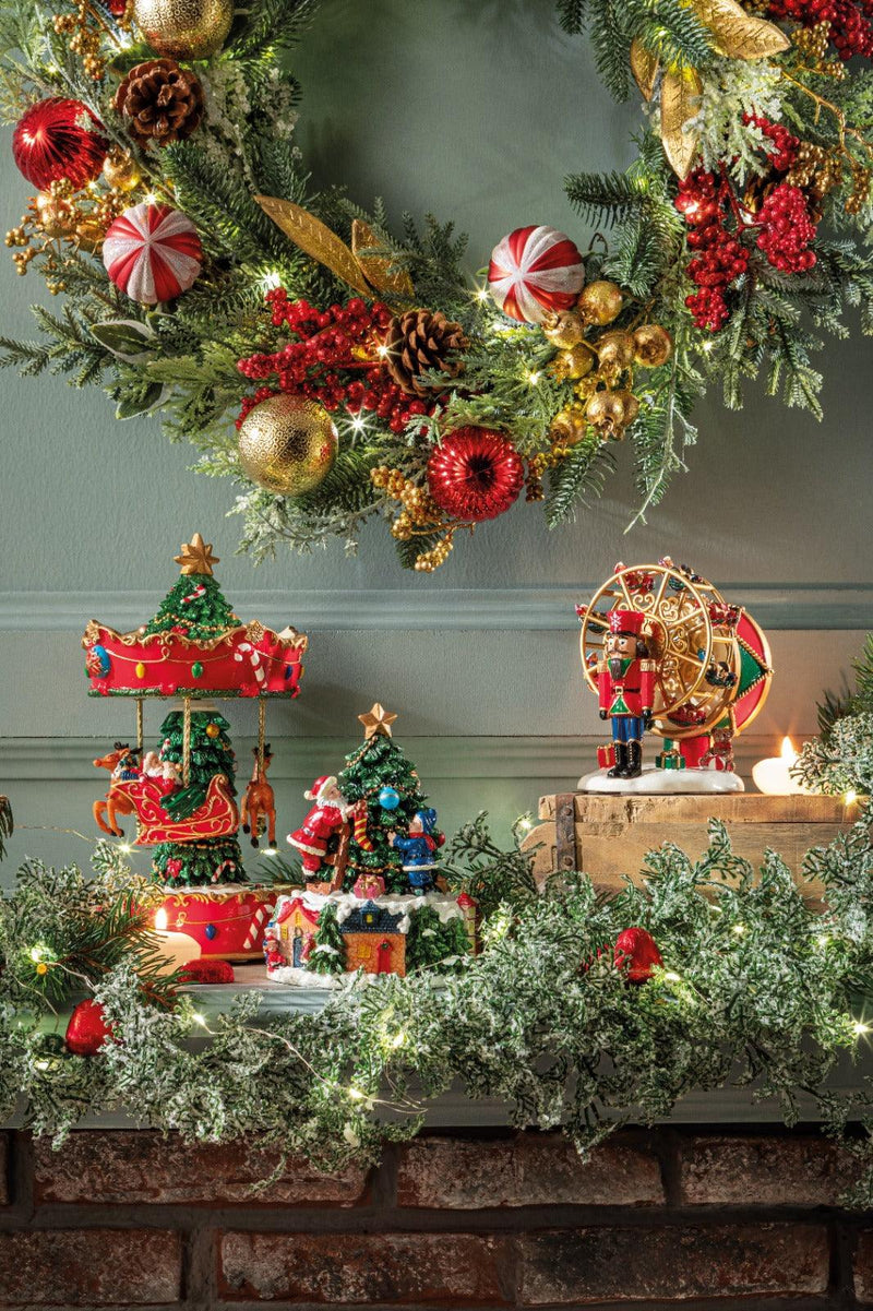L'Oca Nera Decoro da appoggio Carillon con movimento 🎄 Natale 2024 Girotondo Natalizio