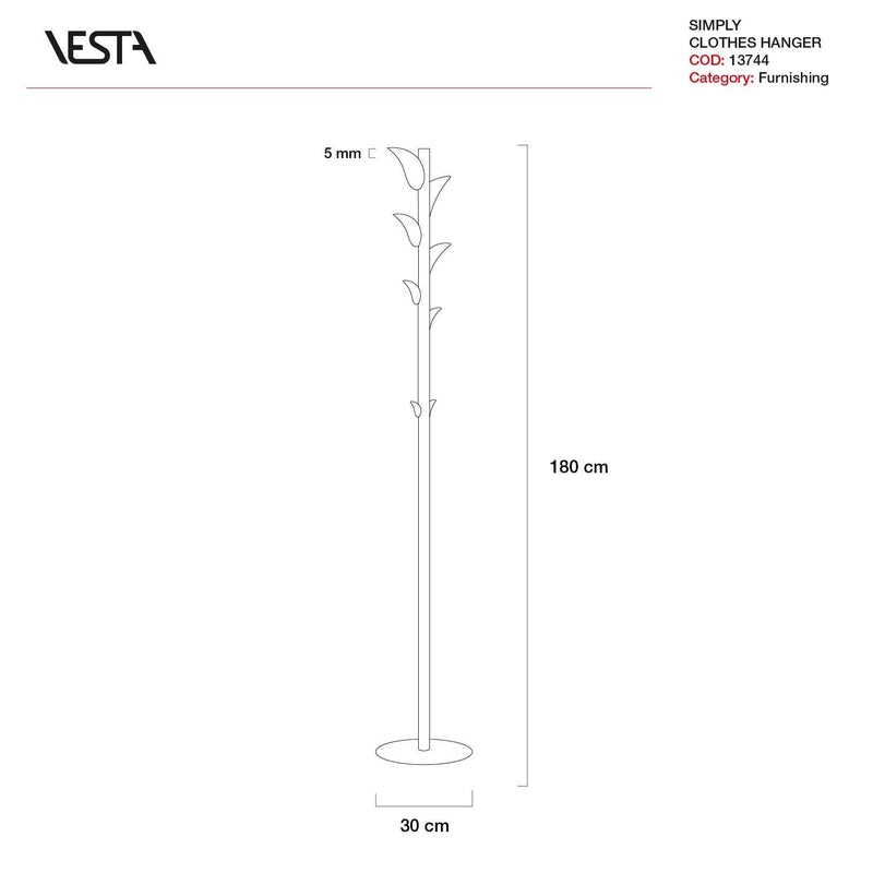 Appendiabiti metallo e  cristallo acrilico Simply By Vesta
