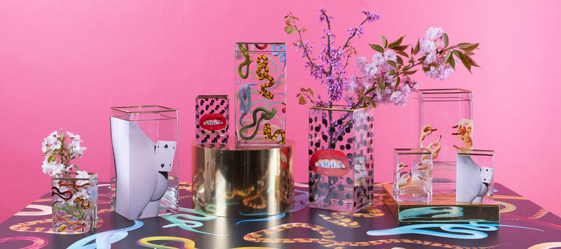 Vaso in vetro Toiletpaper Cornici Cilindro SELETTI