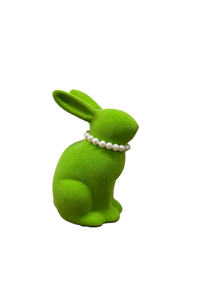 Werner Voss Coniglietto Con Collana - Statuetta In Gres Effetto Velluto